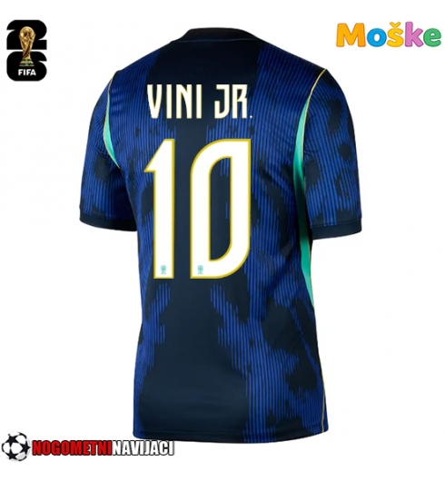 Moške Nogometnih dresov Brazilija Vinicius Junior #10 Gostujoči SP 2026 Kratki rokavi Moške Nogometnih dresov Brazilija Vinicius Junior #10 Gostujoči SP 2026 Kratki rokavi